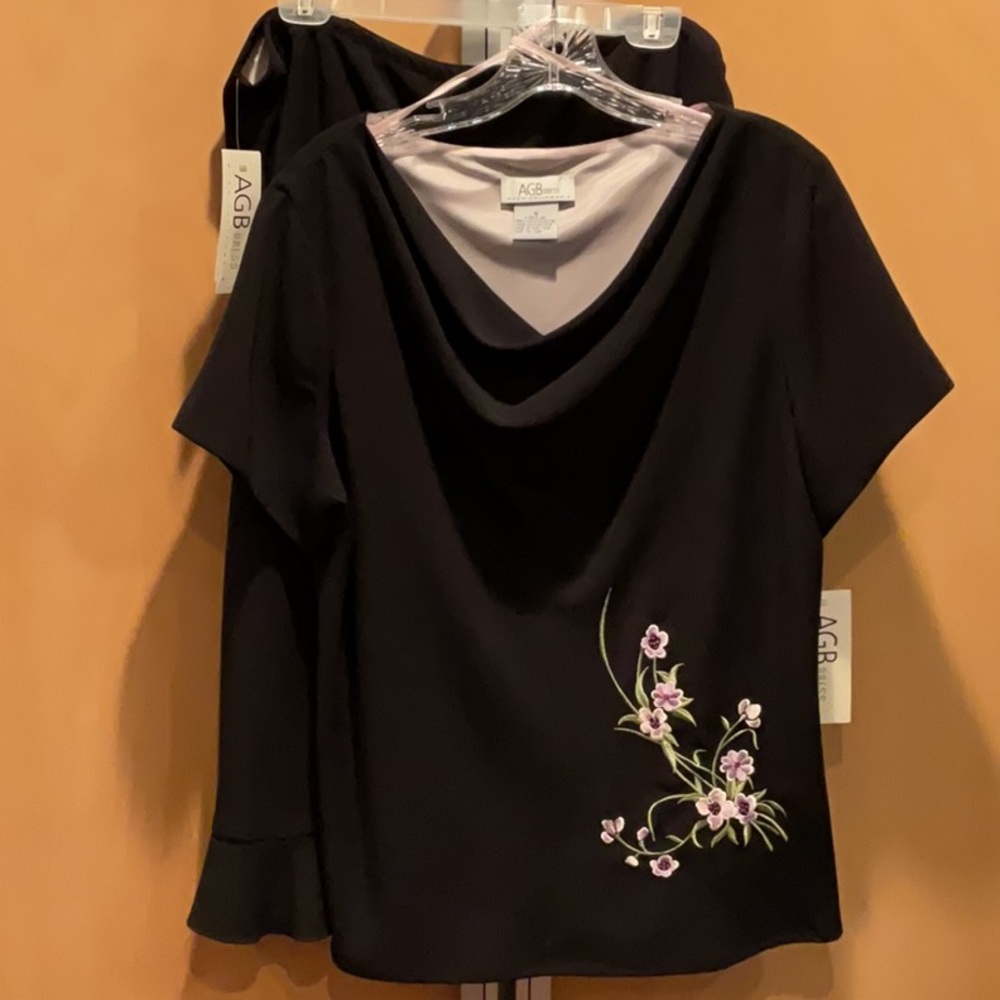 💖NWT AGB 2 pc black sz 16 skirt set💖